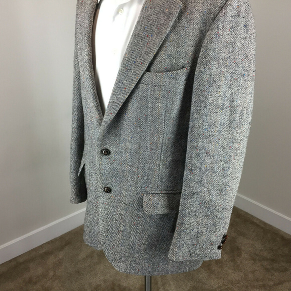 VTG 42 Harris Tweed Gray Fleck Sport Coat Blazer